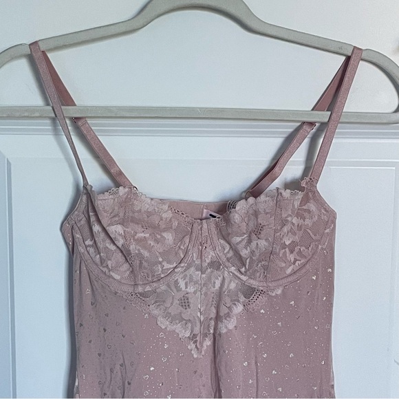 New! Victoria’s Secret Modal & Lace Cupped Mini Slip Dress Lingerie 47398 - Picture 3 of 13
